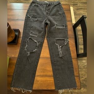 Women’s PacSun black washed high rise straight leg jeans